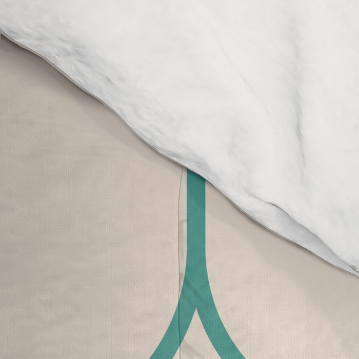 Mod Pods Geometric Pattern in Vintage Beige and Teal Comforter Gallery Image 4