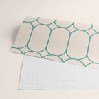 Mod Pods Geometric Pattern in Vintage Beige and Teal Wrapping Paper Gallery Image 2
