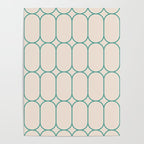 Mod Pods Geometric Pattern in Vintage Beige and Teal Poster Gallery Image 4
