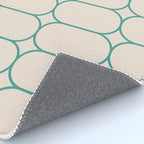 Mod Pods Geometric Pattern in Vintage Beige and Teal Rug Gallery Image 4