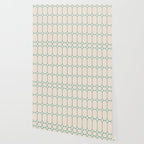 Mod Pods Geometric Pattern in Vintage Beige and Teal Wallpaper Gallery Image 2