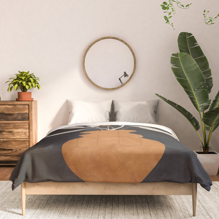 Minimal Abstract Art Vase Plant 11 Comforter Gallery Image 3