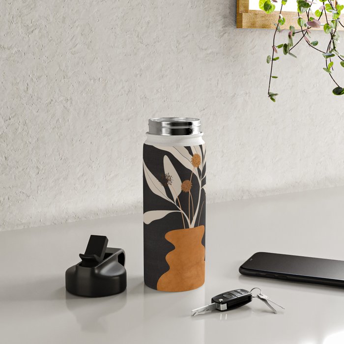 Minimal Abstract Art Vase Plant 11 Water Bottle Gallery Image 4