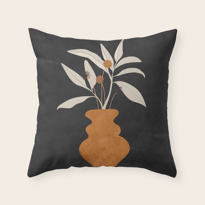 Minimal Abstract Art Vase Plant 11 Throw Pillow Gallery Image 6