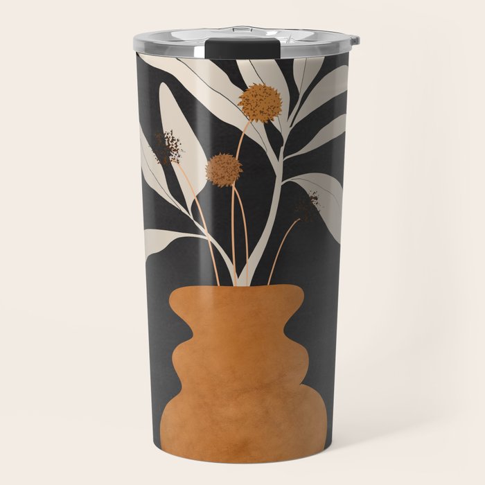 Minimal Abstract Art Vase Plant 11 Travel Mug Gallery Image 1
