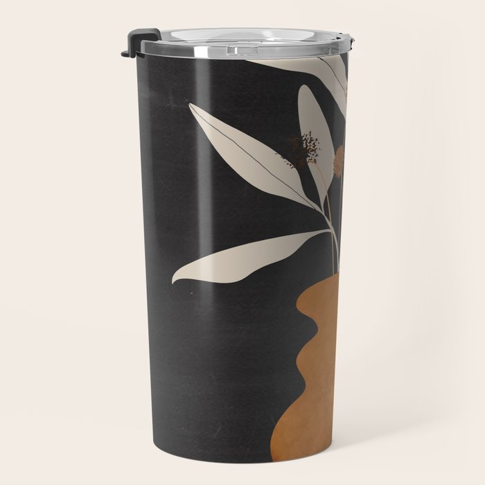 Minimal Abstract Art Vase Plant 11 Travel Mug Gallery Image 3
