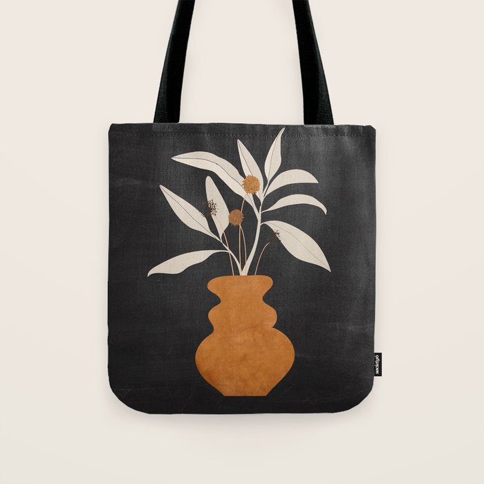 Minimal Abstract Art Vase Plant 11 Tote Bag Gallery Image 1