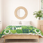 Green eco friendly nature geometric mosaic pattern Duvet Cover Gallery Image 3