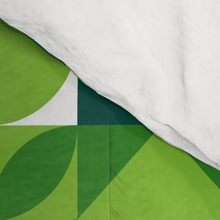 Green eco friendly nature geometric mosaic pattern Comforter Gallery Image 4