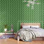 Green eco friendly nature geometric mosaic pattern Wallpaper Gallery Image 3