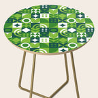 Green eco friendly nature geometric mosaic pattern Side Table Gallery Image 2