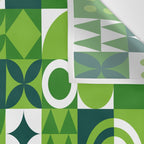 Green eco friendly nature geometric mosaic pattern Wall Tapestry Gallery Image 3