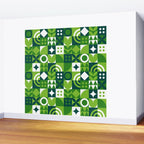 Green eco friendly nature geometric mosaic pattern Wall Mural Gallery Image 2