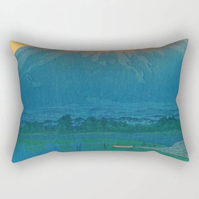 Lake Yamanaka and Mt.Fuji by Kawase Hasui Rectangular Pillow Gallery Image 2