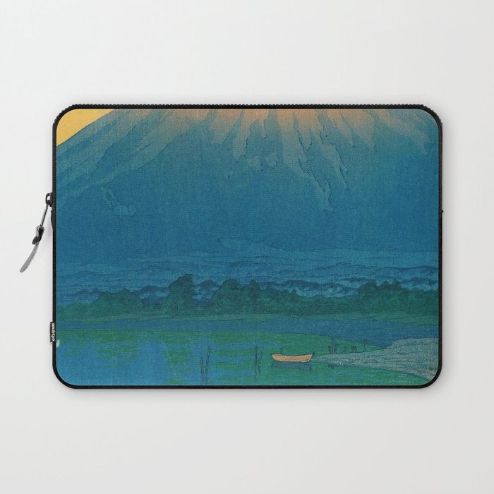 Lake Yamanaka and Mt.Fuji by Kawase Hasui Laptop Sleeve Gallery Image 1