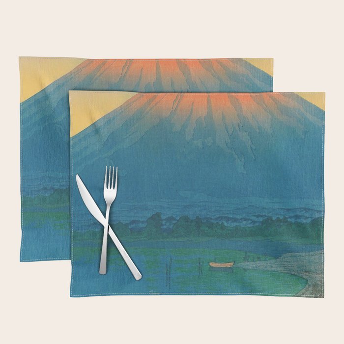 Lake Yamanaka and Mt.Fuji by Kawase Hasui Placemat Gallery Image 1