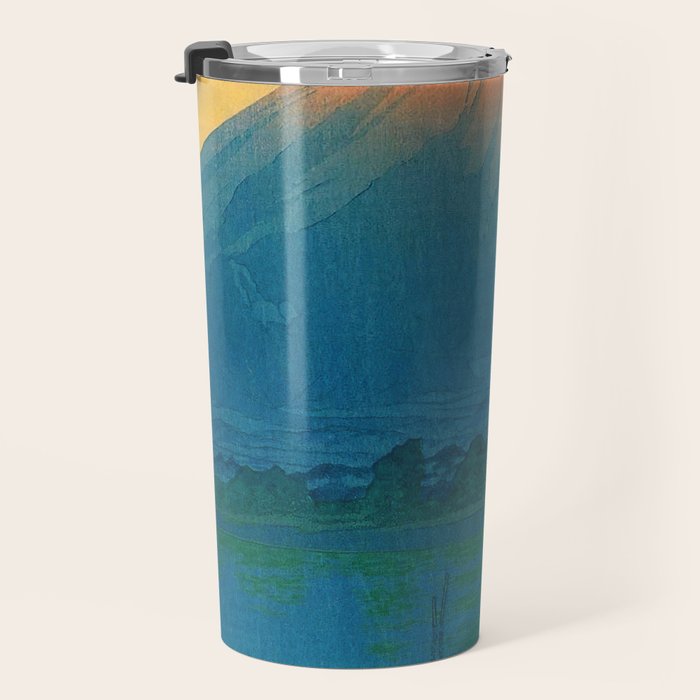 Lake Yamanaka and Mt.Fuji by Kawase Hasui Travel Mug Gallery Image 3