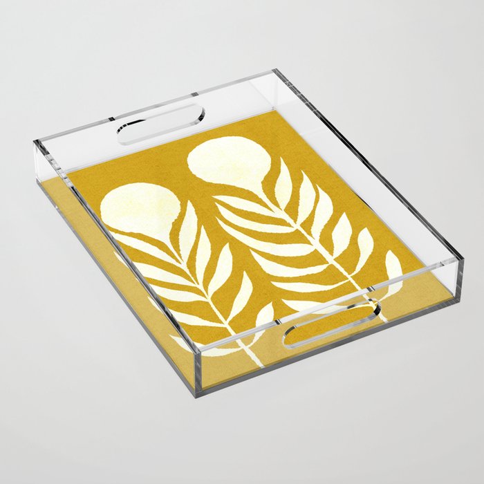 Flower 013-yellow Acrylic Tray Gallery Image 1