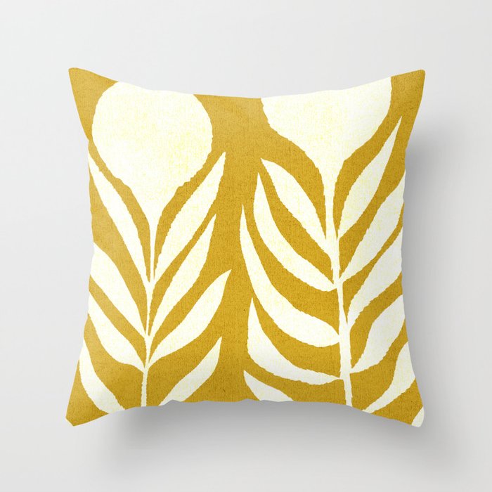 Flower 013-yellow Throw Pillow Gallery Image 1