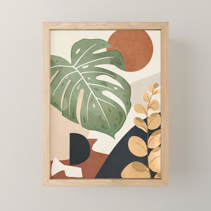 Branches and Leaves in an Abstraction 01 Mini Art Print Gallery Image 1
