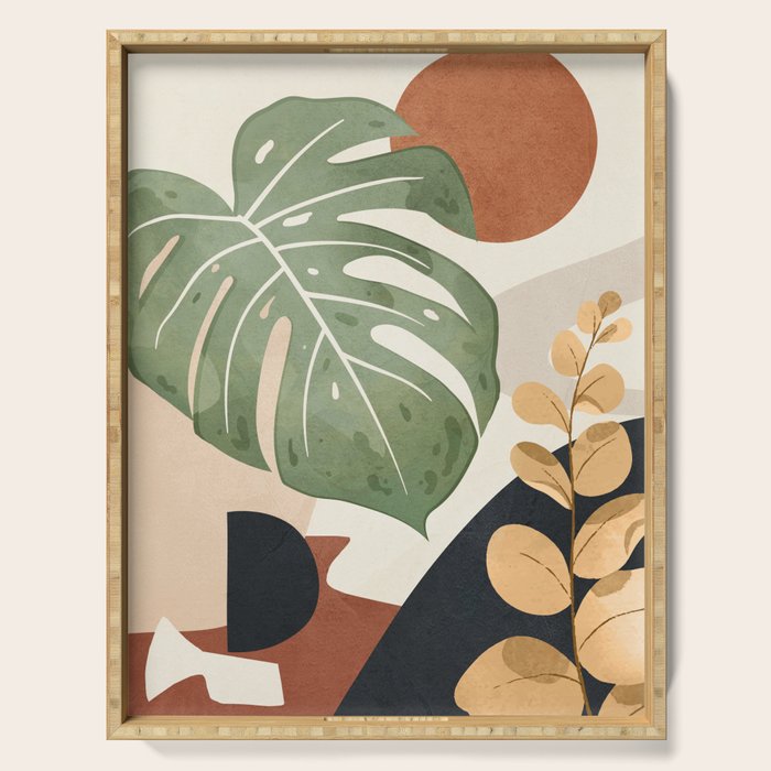 Branches and Leaves in an Abstraction 01 Serving Tray Gallery Image 1