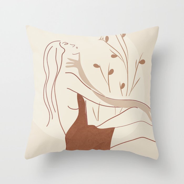 Abstract Woman Throw Pillow Gallery Image 6