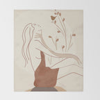 Abstract Woman Throw Blanket Gallery Image 2