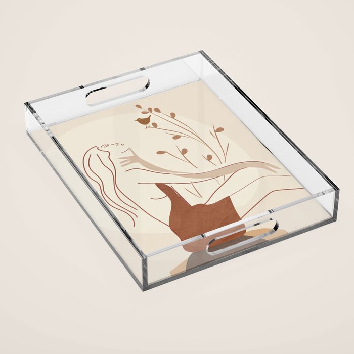 Abstract Woman Acrylic Tray Gallery Image 1
