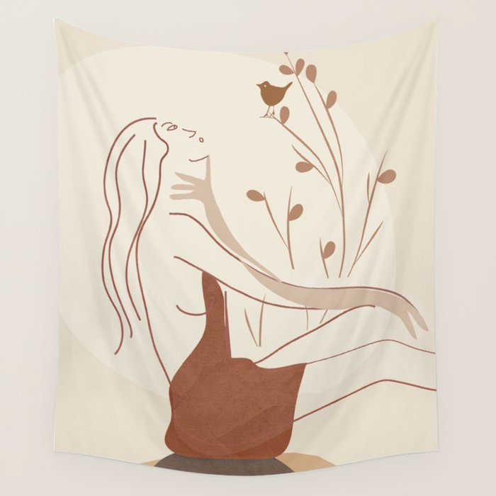 Abstract Woman Wall Tapestry Gallery Image 1