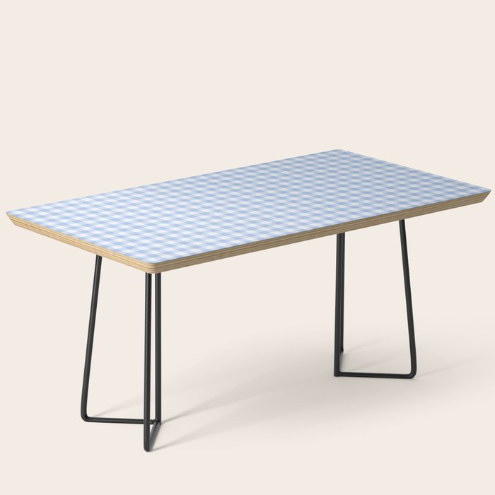 Gingham Plaid Pattern - Natural Sky Blue Coffee Table Gallery Image 1