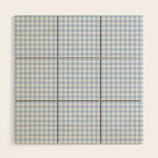 Gingham Plaid Pattern - Natural Sky Blue Wood Wall Art Gallery Image 1