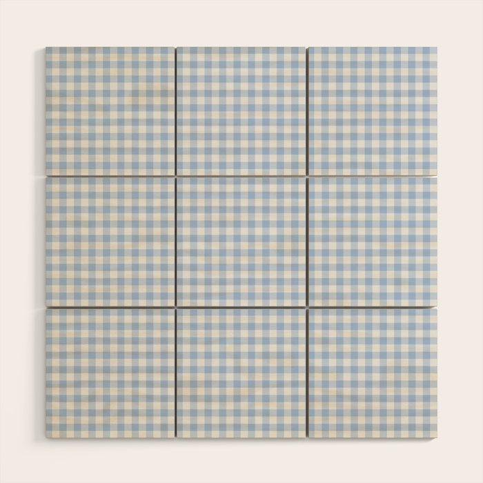 Gingham Plaid Pattern - Natural Sky Blue Wood Wall Art Gallery Image 1