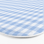 Gingham Plaid Pattern - Natural Sky Blue Bath Mat Gallery Image 3