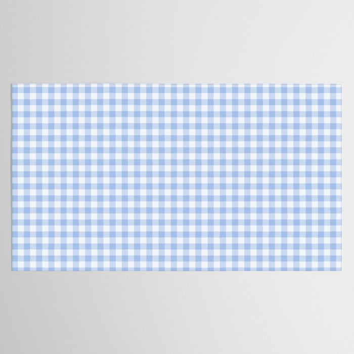 Gingham Plaid Pattern - Natural Sky Blue Tablecloth Gallery Image 2