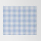 Gingham Plaid Pattern - Natural Sky Blue Throw Blanket Gallery Image 2