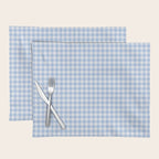 Gingham Plaid Pattern - Natural Sky Blue Placemat Gallery Image 1