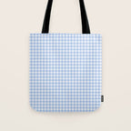 Gingham Plaid Pattern - Natural Sky Blue Tote Bag Gallery Image 1