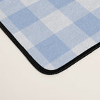 Gingham Plaid Pattern - Natural Sky Blue Desk Mat Gallery Image 4