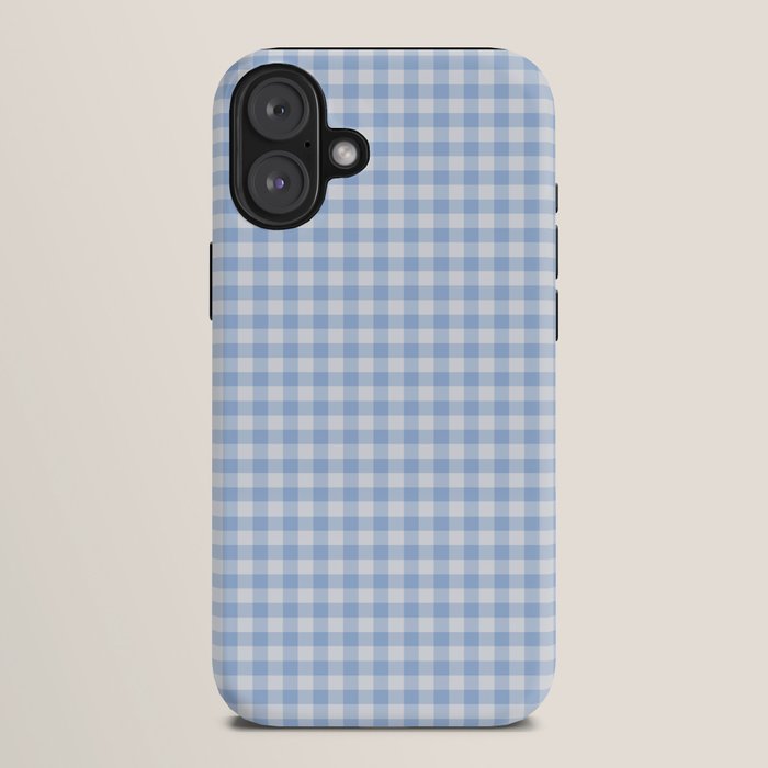 Gingham Plaid Pattern - Natural Sky Blue iPhone Case Gallery Image 10