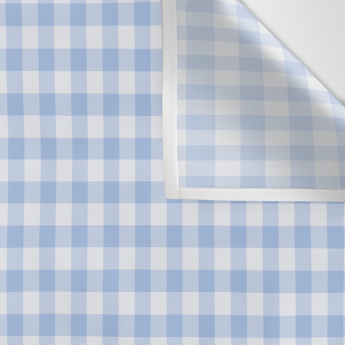 Gingham Plaid Pattern - Natural Sky Blue Wall Tapestry Gallery Image 3