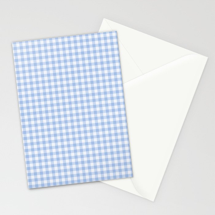 Gingham Plaid Pattern - Natural Sky Blue Stationery Card Gallery Image 2
