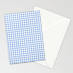 Gingham Plaid Pattern - Natural Sky Blue Stationery Card Gallery Image 2