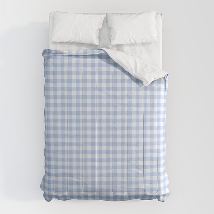 Gingham Plaid Pattern - Natural Sky Blue Comforter Gallery Image 6