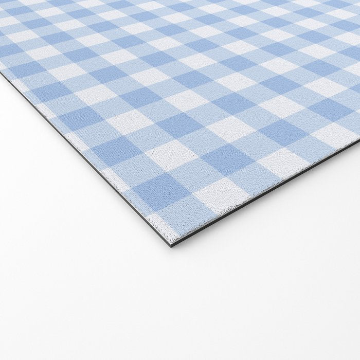 Gingham Plaid Pattern - Natural Sky Blue Welcome Mat Gallery Image 2