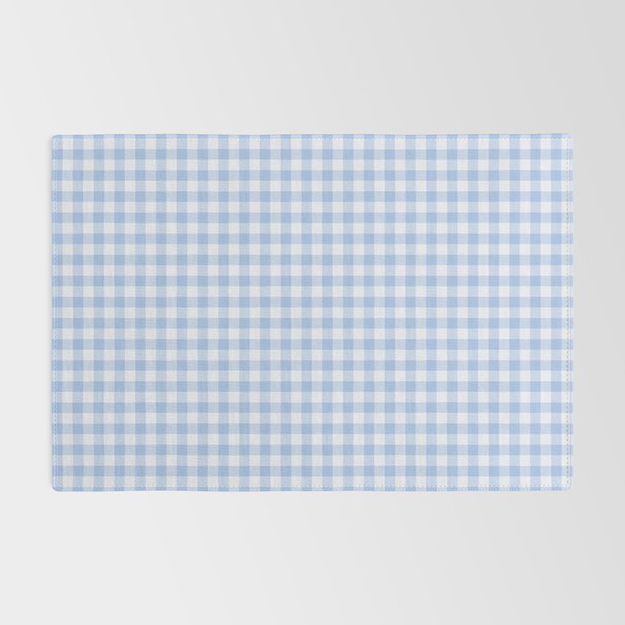 Gingham Plaid Pattern - Natural Sky Blue Rug Gallery Image 2