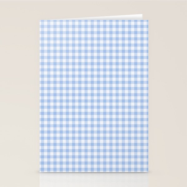 Gingham Plaid Pattern - Natural Sky Blue Stationery Card Gallery Image 2