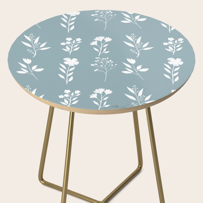 White Flower Pattern_05 Side Table Gallery Image 2