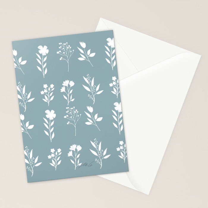 White Flower Pattern_05 Stationery Card Gallery Image 2