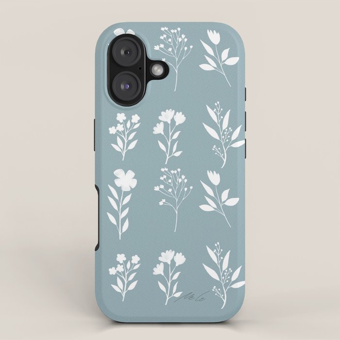 White Flower Pattern_05 iPhone Case Gallery Image 1