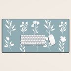 White Flower Pattern_05 Desk Mat Gallery Image 1